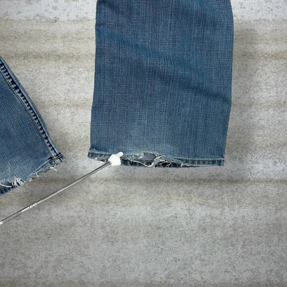 Vintage Y2K Polo Skater Jeans 34x28  Baggy Wide Leg Medium Wash Embroidered - Picture 7 of 7